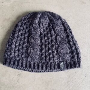 The North Face Charcoal Knit Beanie with Fleece Lining